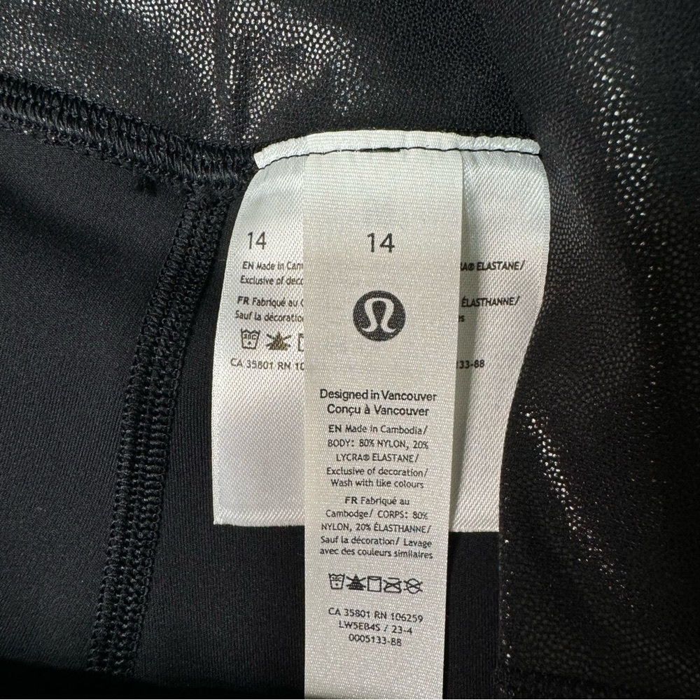 Lululemon Align High Rise Pant Leggings Shine Radiant Foil Black Print 14 NWT - Picture 12 of 13